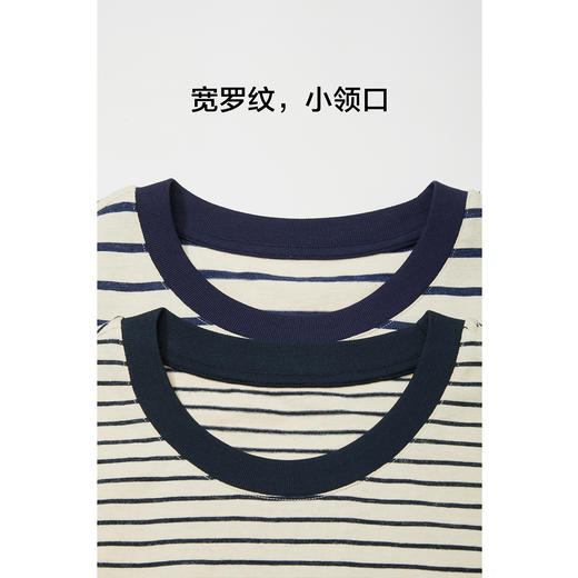 棉仓363801031-微宽松圆领条纹短袖T 商品图2