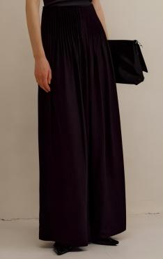 压褶棉麻阔腿裤 商品图0