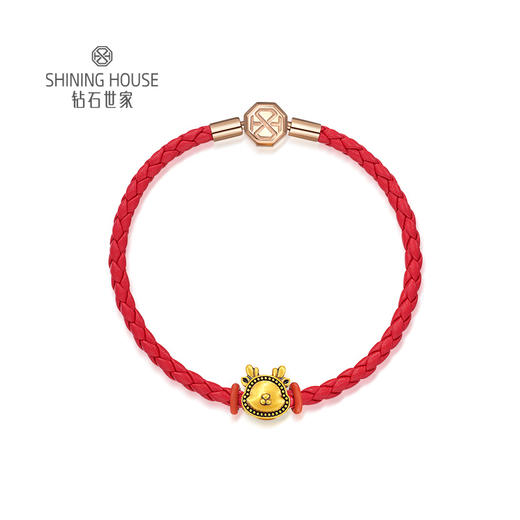 【定价黄金】【限时8折】【现货】钻石世家  生肖龙 宝宝龙 抱抱龙 足金黄金串珠吊坠（约0.79克±0.1克） 商品图4