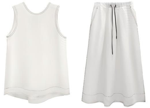 棉麻背心压线套装 商品图0