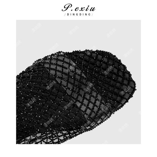 羊皮小众设计烫钻镂空网面平底鞋 QL109301 商品图2