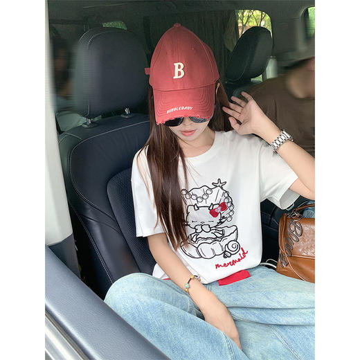 【129元任选2件】现货秒杀！卡通猫猫印花短袖T 商品图1