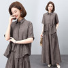 HRXYYH60632025夏装新款天丝衬衫阔腿裤套装女夏中年洋气减龄时尚高端宽松两 商品缩略图3
