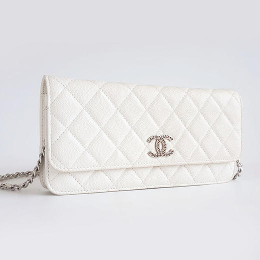 【95新】CHANEL香奈儿24P白色荔枝镂空双C长款woc链条包单肩包女士现售价：19000！270425AI12 商品图2