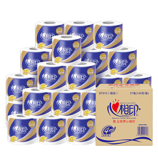 BT910（箱装）心相印140克27粒装四层卷筒卫生纸（四层） 商品图0