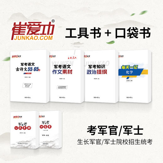 士兵考学（通用版）崔爱功军考工具书+口袋书【生长军官（警官）、考军士（警士）】 商品图0