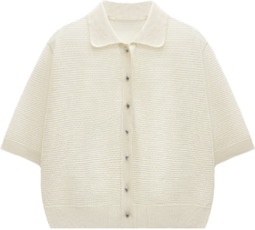 T领桑蚕丝短袖开衫