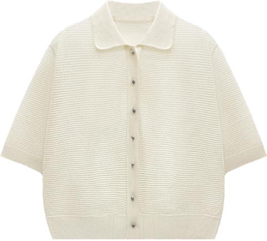 T领桑蚕丝短袖开衫 商品图0