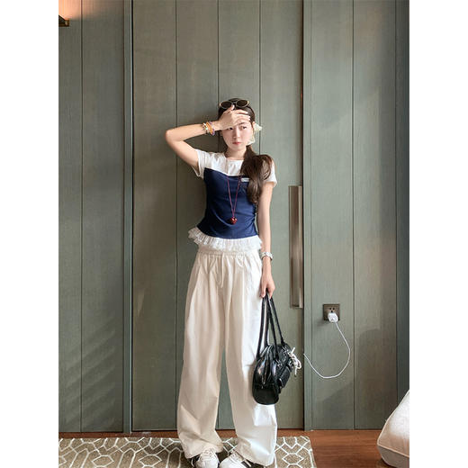 <曾小咸推荐>新品现货秒杀！卖完下架不再补 ！微信粉丝打折价！！撞色拼接短袖T恤 日常119.99/件 立减60 秒杀59.99/件！！ 商品图4