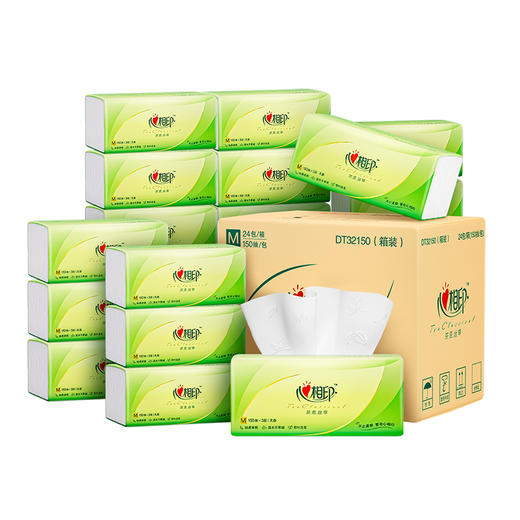 DT32150（箱装）心相印茶语丝享系列150抽三层塑装纸面巾6包*4提 商品图0