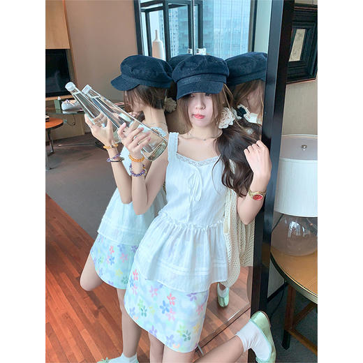 <曾小咸推荐>韩系甜美白色吊带雪纺吊带背心 商品图4