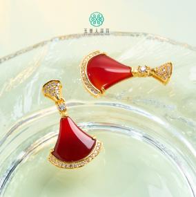 玉美人菲菲^S925玛瑙小摆裙吊坠约20*15mm^多样性发一 商品图0