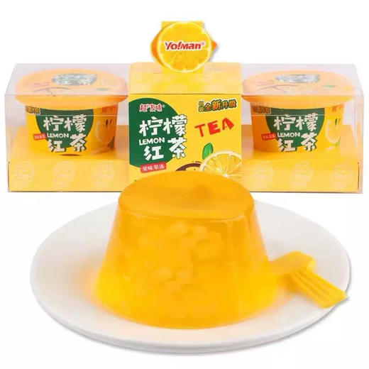 经典味柠檬红茶果味珍珠果冻盒装3杯布丁 商品图4