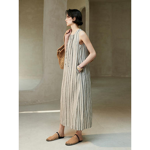 棉仓362616005-初棉A型雨露麻连衣裙 商品图1