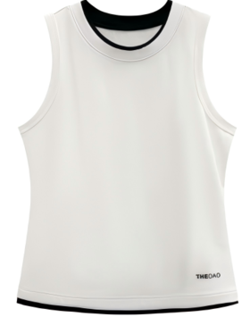 双色紧密假两件背心