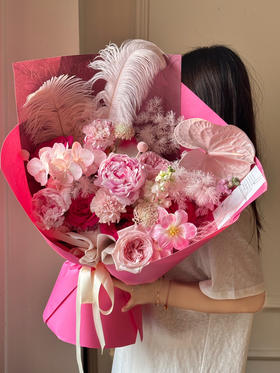 女王芍药康乃馨花束