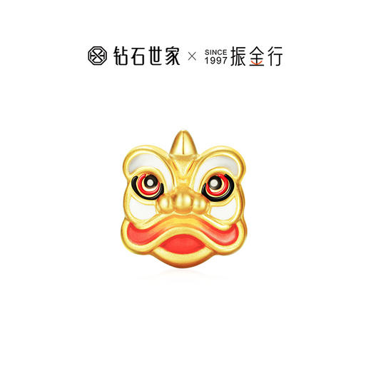 【定价黄金】【限时8折】【现货】 钻石世家 硬金珐琅福狮萌宠工艺足金黄金吊坠手串（约0.6克±0.1克） 商品图1