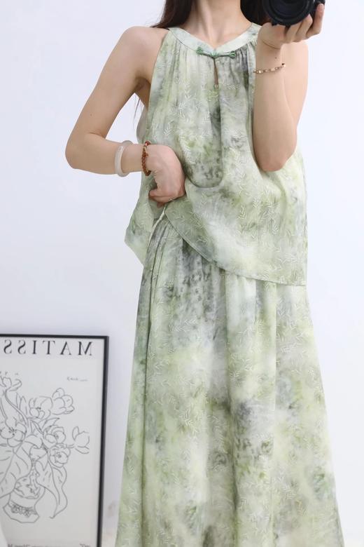 LPIUTY品牌直发！新中式桑蚕丝盘扣挂脖提花 上衣C1225035S/半裙C1225035Q 商品图1