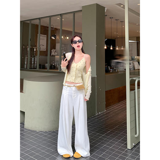 <曾小咸推荐>黄色开衫波点吊带背心针织套装 商品图3