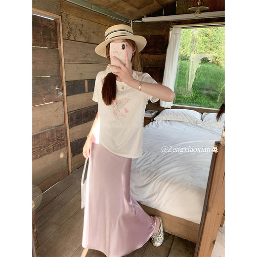 <曾小咸推荐>韩系白色蕾丝短袖t恤上衣 商品图1