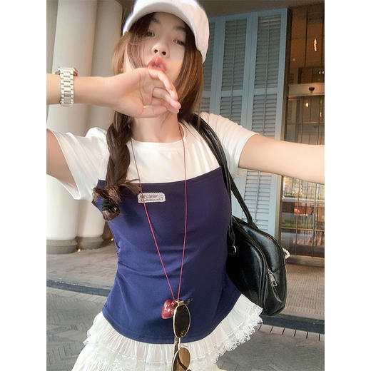 <曾小咸推荐>新品现货秒杀！卖完下架不再补 ！微信粉丝打折价！！撞色拼接短袖T恤 日常119.99/件 立减60 秒杀59.99/件！！ 商品图0