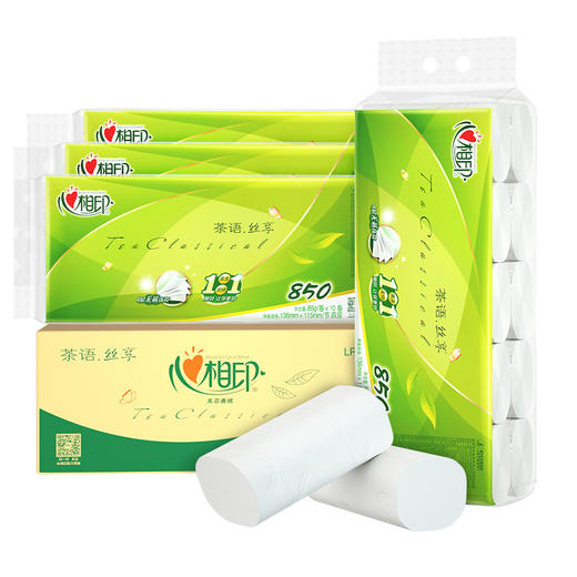 LR2010（箱装）心相印茶语丝享系列85克10卷4提装4层无芯卫生纸 商品图0