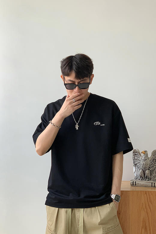 徐太浪简约百搭印花短袖T恤男夏季潮牌大码男装休闲半袖圆领上衣 商品图4