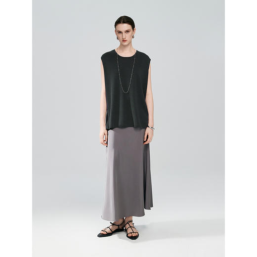 棉仓363635018-初棉25春夏三醋酸无袖开叉显瘦针织衫女 商品图4