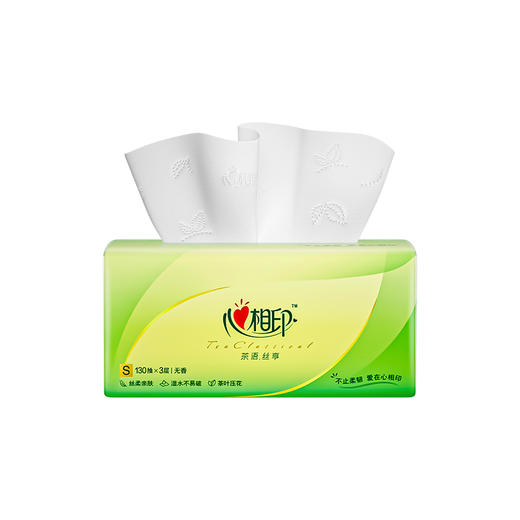 DT15130（箱装）心相印茶语丝享系列130抽三层塑装纸面巾24包装 商品图1