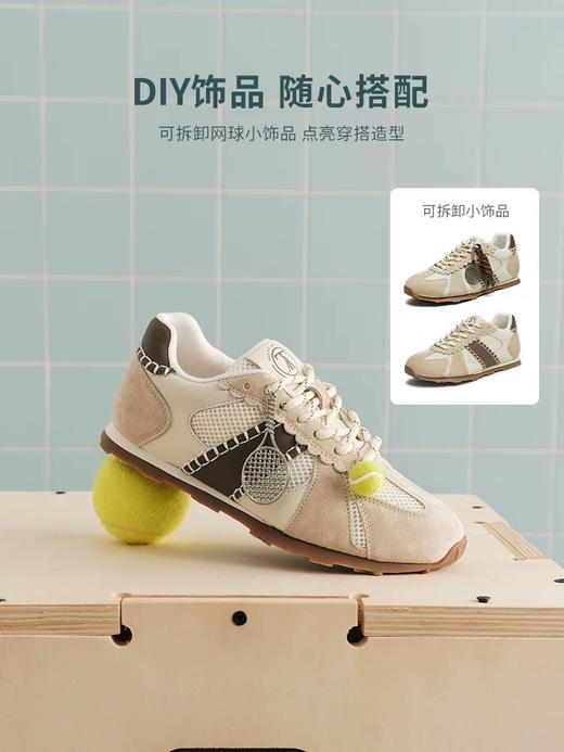 【沈月同款】TATA他她 啵啵德训鞋女网面运动鞋透气休闲阿甘鞋GQP02BM5 商品图0