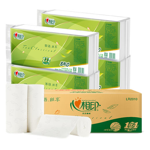 LR2010（箱装）心相印茶语丝享系列85克10卷4提装4层无芯卫生纸 商品图1