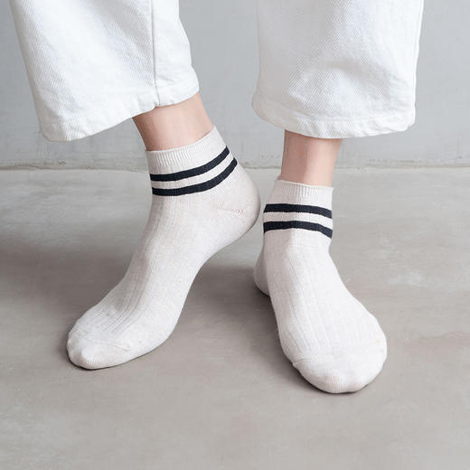 【男士双杠五分袜】男士双杠棉袜子精梳棉双针运动休闲袜四季短袜五分袜 商品图2