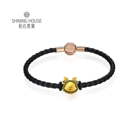 【定价黄金】【限时8折】【现货】钻石世家  生肖龙 宝宝龙 抱抱龙 足金黄金串珠吊坠（约0.79克±0.1克） 商品图3