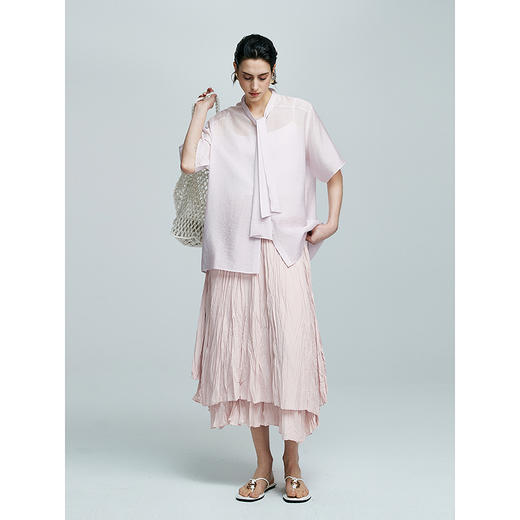 棉仓363617019-初棉不规则双层雪纺半身裙 商品图4