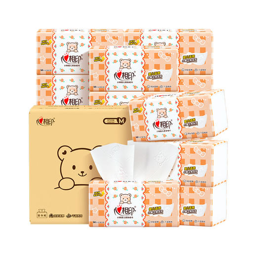 DT13100（电商箱装）心相印婴儿100抽18包装三层立体压花塑装面巾纸 商品图0