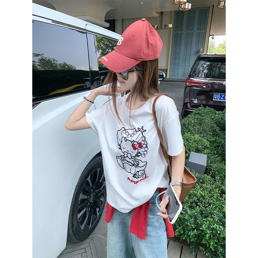 【129元任选2件】现货秒杀！卡通猫猫印花短袖T 商品图2
