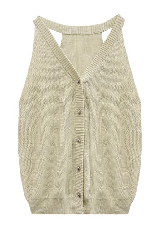 天丝挂脖针织背心开衫 商品图0