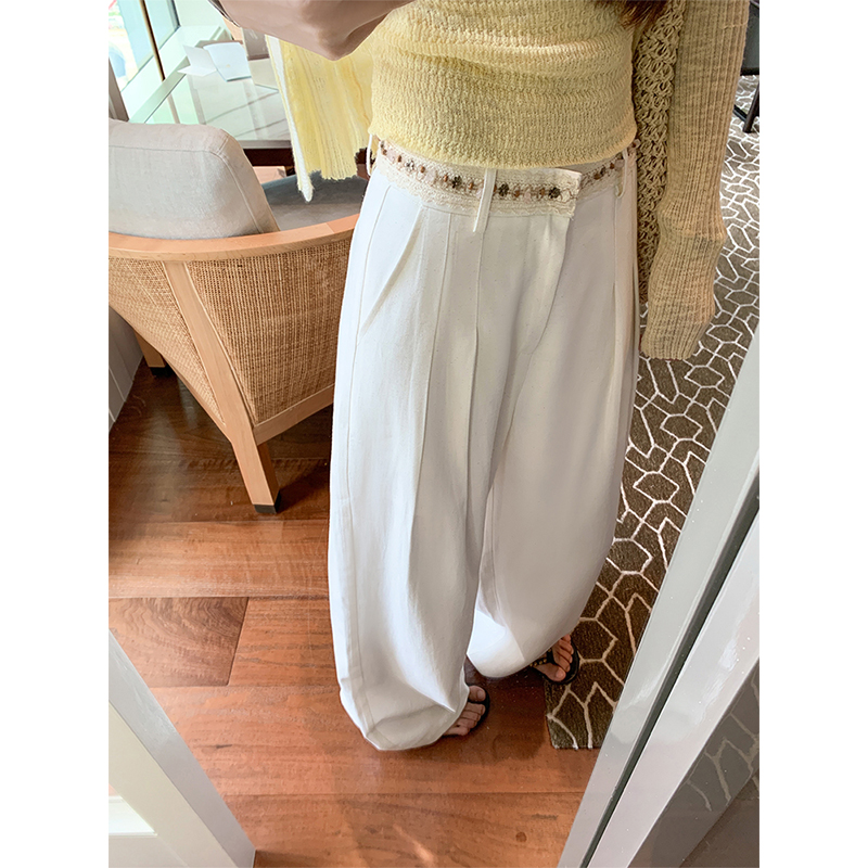 <曾小咸推荐>4.4现货秒杀！微信超特价！腰头钉珠休闲裤 日常189.99 立减100 秒杀89.99！杏色开衫两件套79.99！！