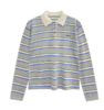 针织条纹宽松Polo衫 商品缩略图0