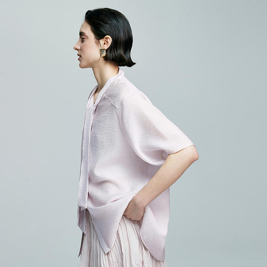 棉仓363604002-初棉微皱醋酸天丝飘带衬衫 商品图1
