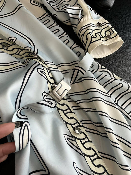 TB新款外贸原单斜纹天丝衬衫式直筒连衣裙 商品图11