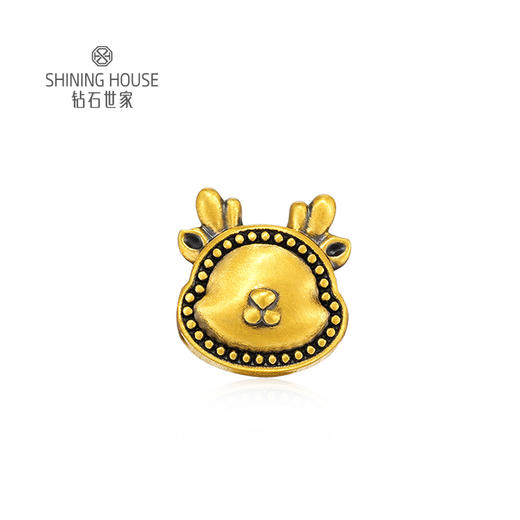 【定价黄金】【限时8折】【现货】钻石世家  生肖龙 宝宝龙 抱抱龙 足金黄金串珠吊坠（约0.79克±0.1克） 商品图0