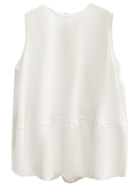 灯笼无袖圆领上衣