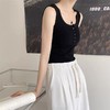 【美背系】9802排扣别致防走光纽扣螺纹韩版修身宽肩带无袖上衣-喜出 商品缩略图9