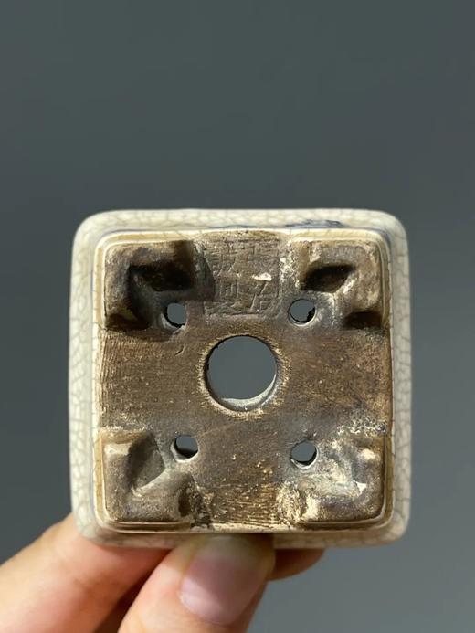 开片瓷青花绘山水四方花盆，顺丰包邮 商品图5