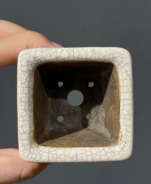 开片瓷青花绘山水四方花盆，顺丰包邮 商品图7