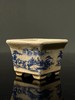 开片瓷青花绘山水四方花盆，顺丰包邮 商品缩略图3