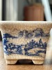开片瓷青花绘山水四方花盆，顺丰包邮 商品缩略图1