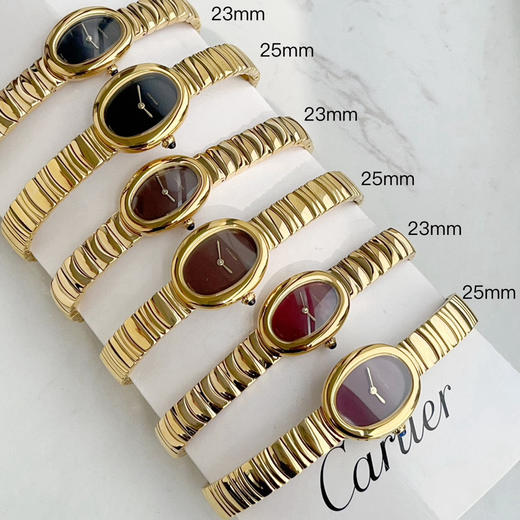 卡地亚浴缸Baignoire1920手镯系列，进口瑞士石英机芯，316L精钢表壳表扣，剑型黄金色指针，标志性金色logo印记，弧形水晶镜面，极简黑色表盘，展现复古单色美学❕❕❕ 商品图12