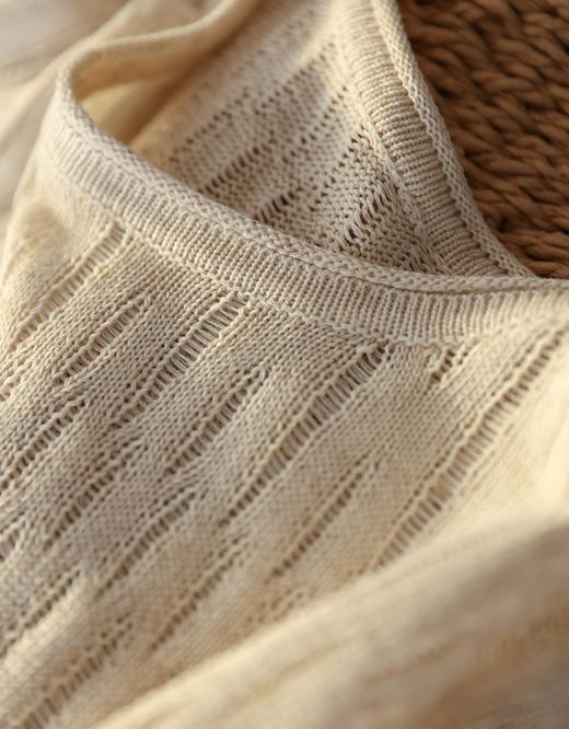 特殊织理工艺松弛感莱赛尔亚麻镂空网眼针织衫 商品图10